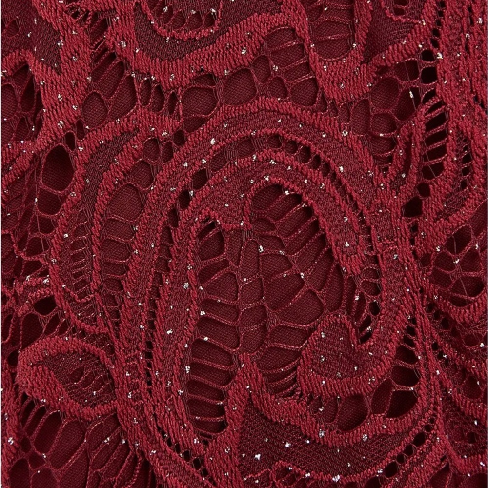 Torrid size 18 Burgundy Wine Sparkle Mini Lace Cocktail Formal Party Dress NWT - Picture 7 of 7